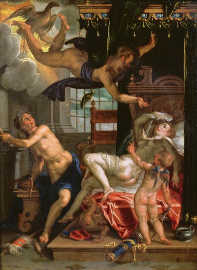 Jupiter and Danae by Joachim Wtewael or Utewael